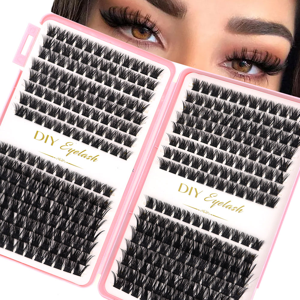 Eyelash Extension Home Service - ชุดต่อขนตา DIY สำหรับใช้ที่บ้าน 384 ช่อ ขนตาปลอมเพื่อขนตาที่หนาและยาว