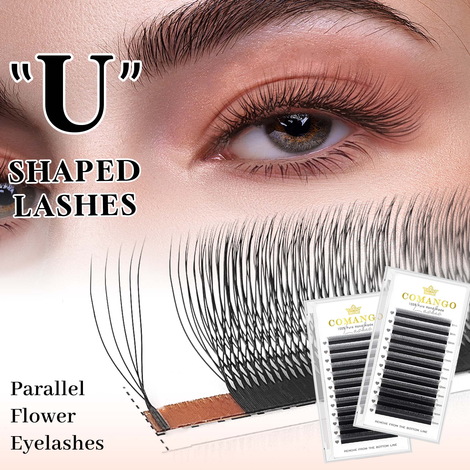 Eyelash Extension Supernatural - CoMango ขนตาต่อรูปตัว U ขนาด 8-15 มม.
