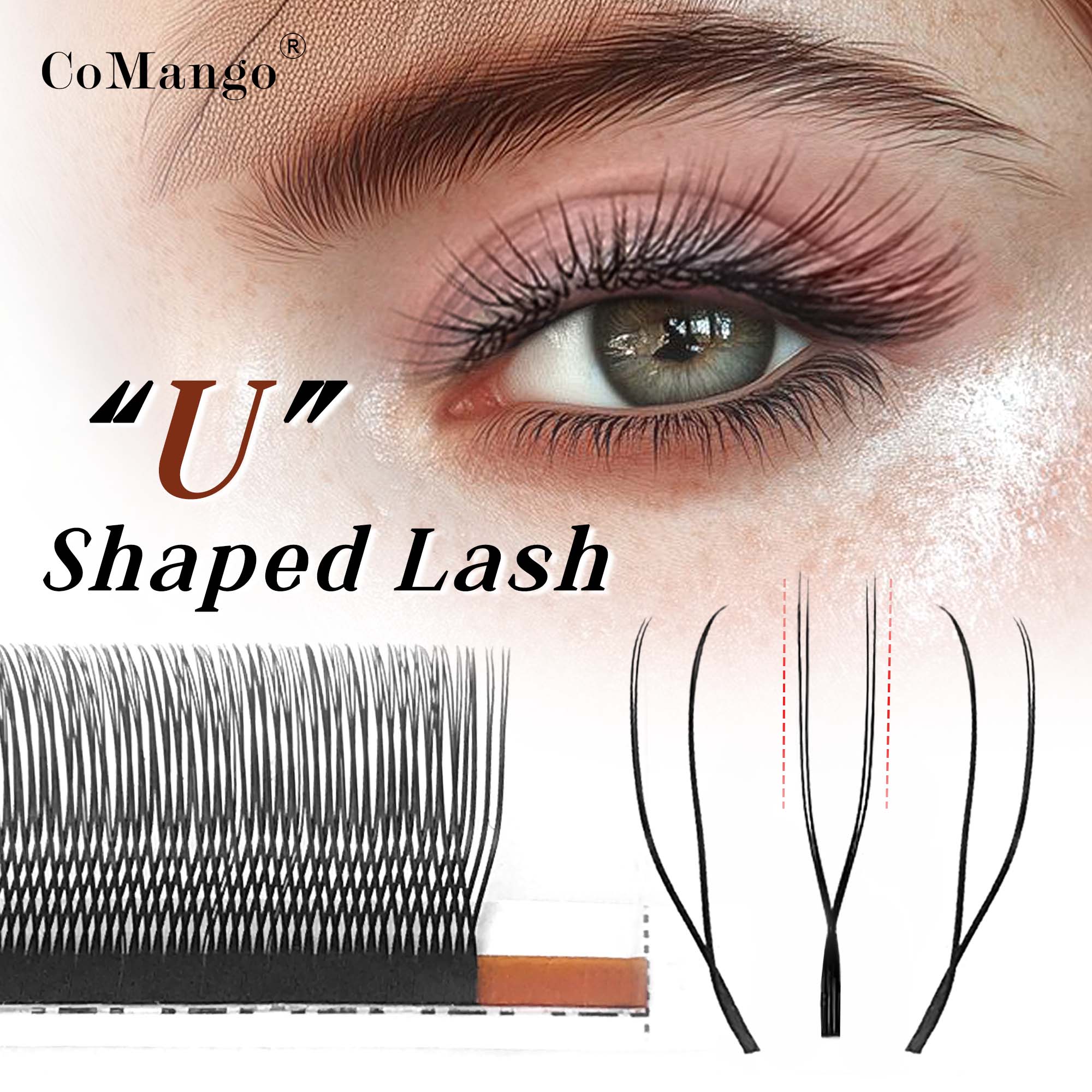 Eyelash Extension Supernatural - ขนตาปลอมธรรมชาติ U ขนตารูปร่างขนตานุ่มพิเศษต่อขนตา 12 แถวเคลือบสีดําขนตาธรรมชาติสําเร็จรูปพัดลมปริมาณขนตา