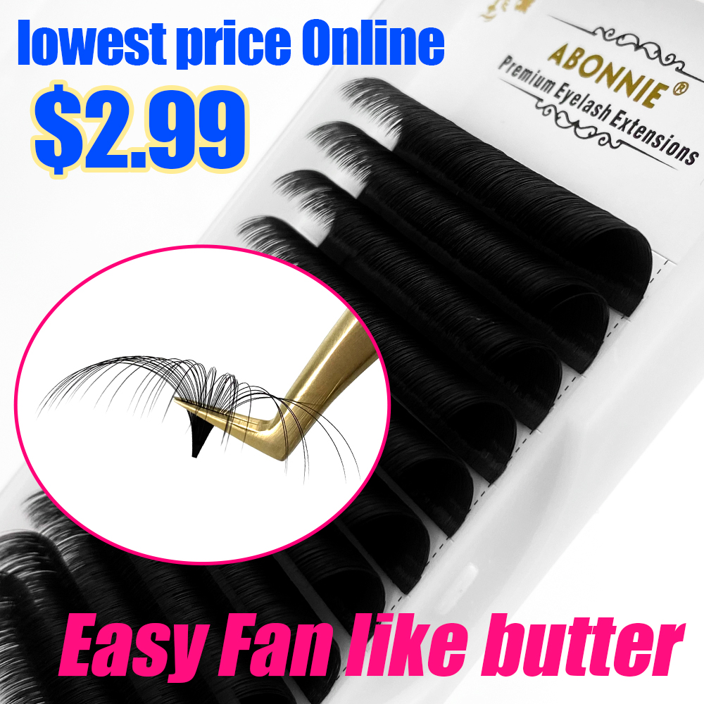 Eyelash Extension Human Hair - Abonnie 0.03-0.10 มม.Easy พัดลม Lashes MEGA