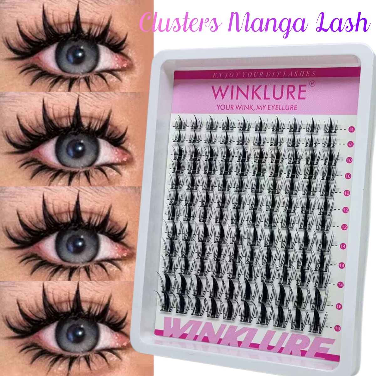 Eyelash Extension Anime - ชุดต่อขนตาปลอม WINKLURE Manga Lash Clusters แบบขนตาแมว