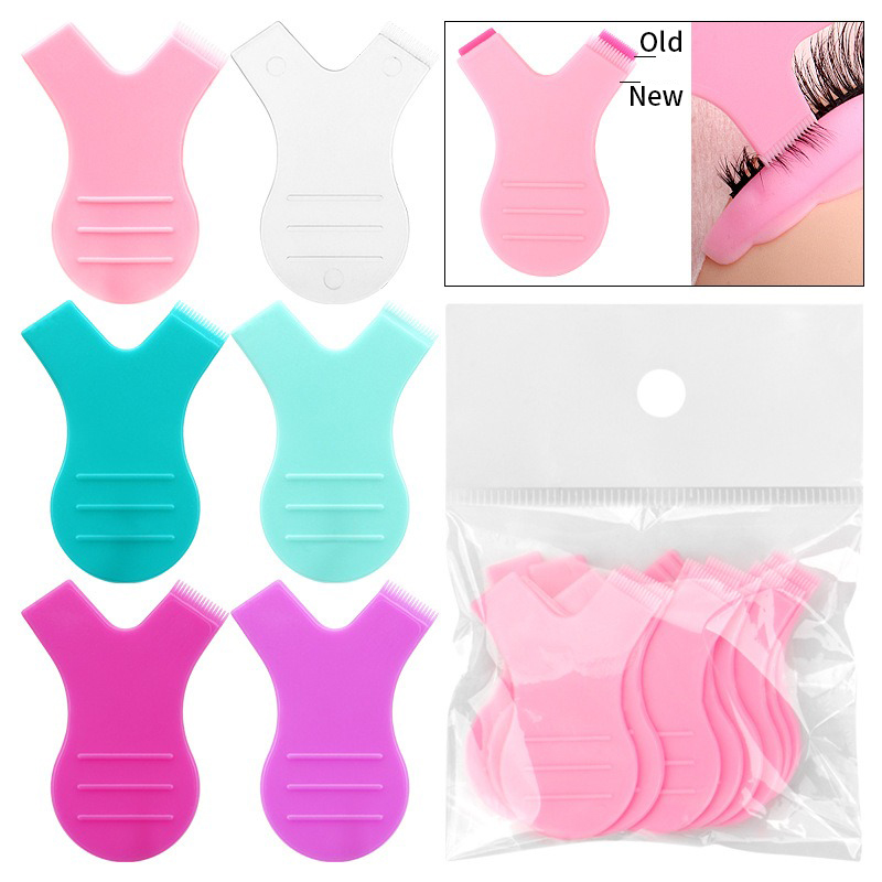 Eyelash Extension Y Shape - 10pcs แต่งหน้าแปรงขนตา Reuseable พลาสติกทําความสะอาดหวี Y รูปร่างขนตายก