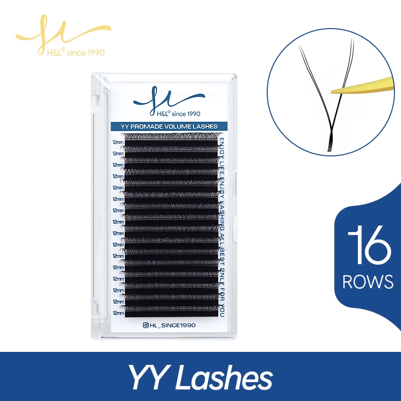 Eyelash Extension Y Shape - ขนตาปลอม16 ROS YY ขนตานุ่มเทียมสีดำที่ต่อขนตารูปทรง Y 8-15มม.
