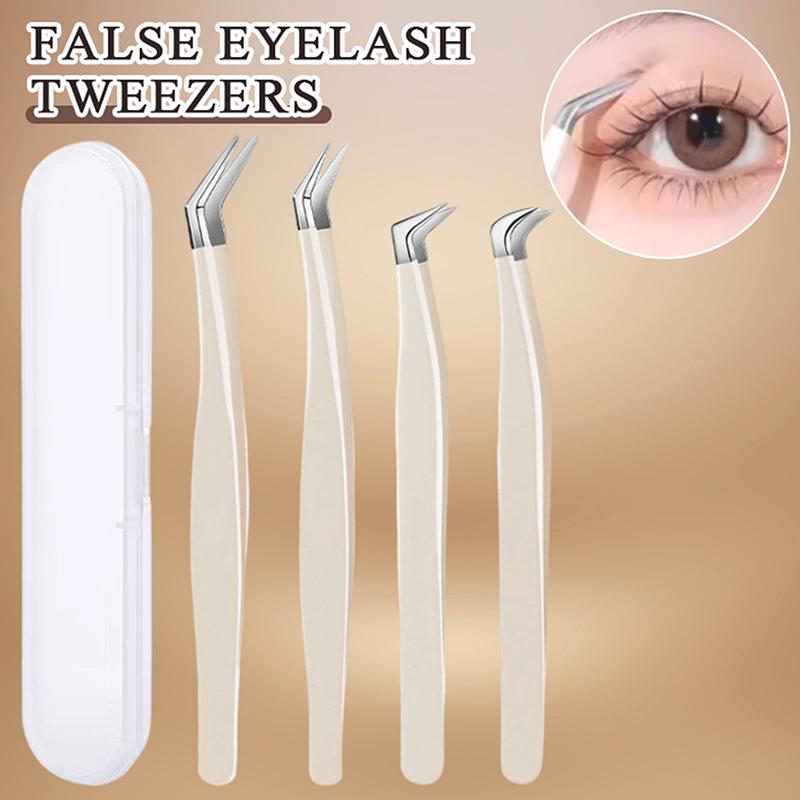 Eyelash Extension Home Service - ● แหนบติดขนตาปลอมพร้อมกล่องเก็บ ด้ามจับกันลื่น ปลายสแตนเลสอย่างแม่นยำ สำหรับต่อขนตา ใช้ได้ทั้งที่บ้านและร้านเสริมสวย