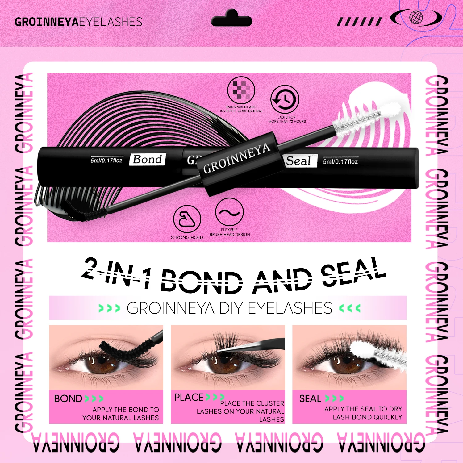ชุดต่อขนตา GROINNEYA แบบกลุ่ม  - Eyelash Extension Home Service บทวิจารณ์และราคา