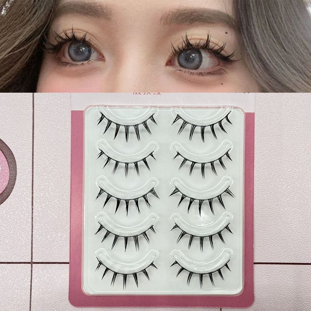 Faux Mink ขนตาปลอม 5 คู่แพ็ค D - Eyelash Extension Anime บทวิจารณ์และราคา