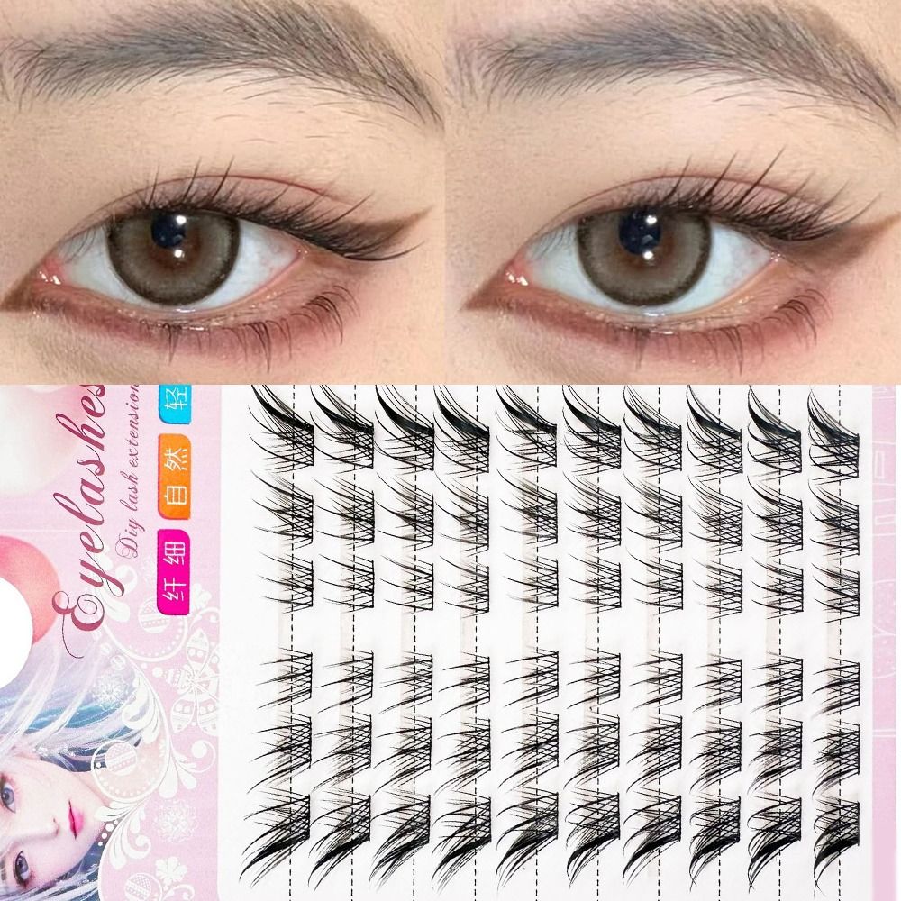 3D Cat Eye Clusters Lashes ธรร - Eyelash Extension Human Hair บทวิจารณ์และราคา