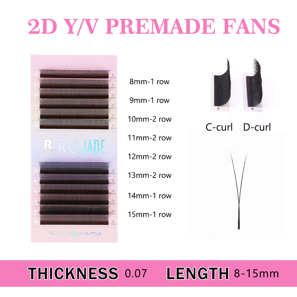 RUJADE ขนตาปลอมรูปตัว Y แบบ 2D - Eyelash Extension Y Shape บทวิจารณ์และราคา
